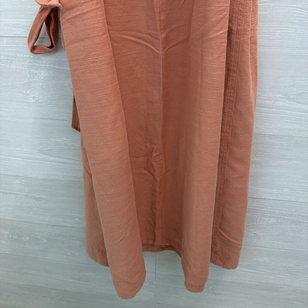 Madewell Apron Tie-Waist Salmon Midi Dress 14