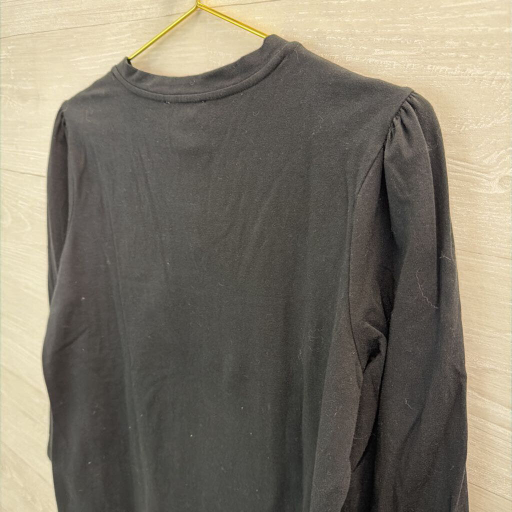 Christmas Santa Black Top Petite Medium