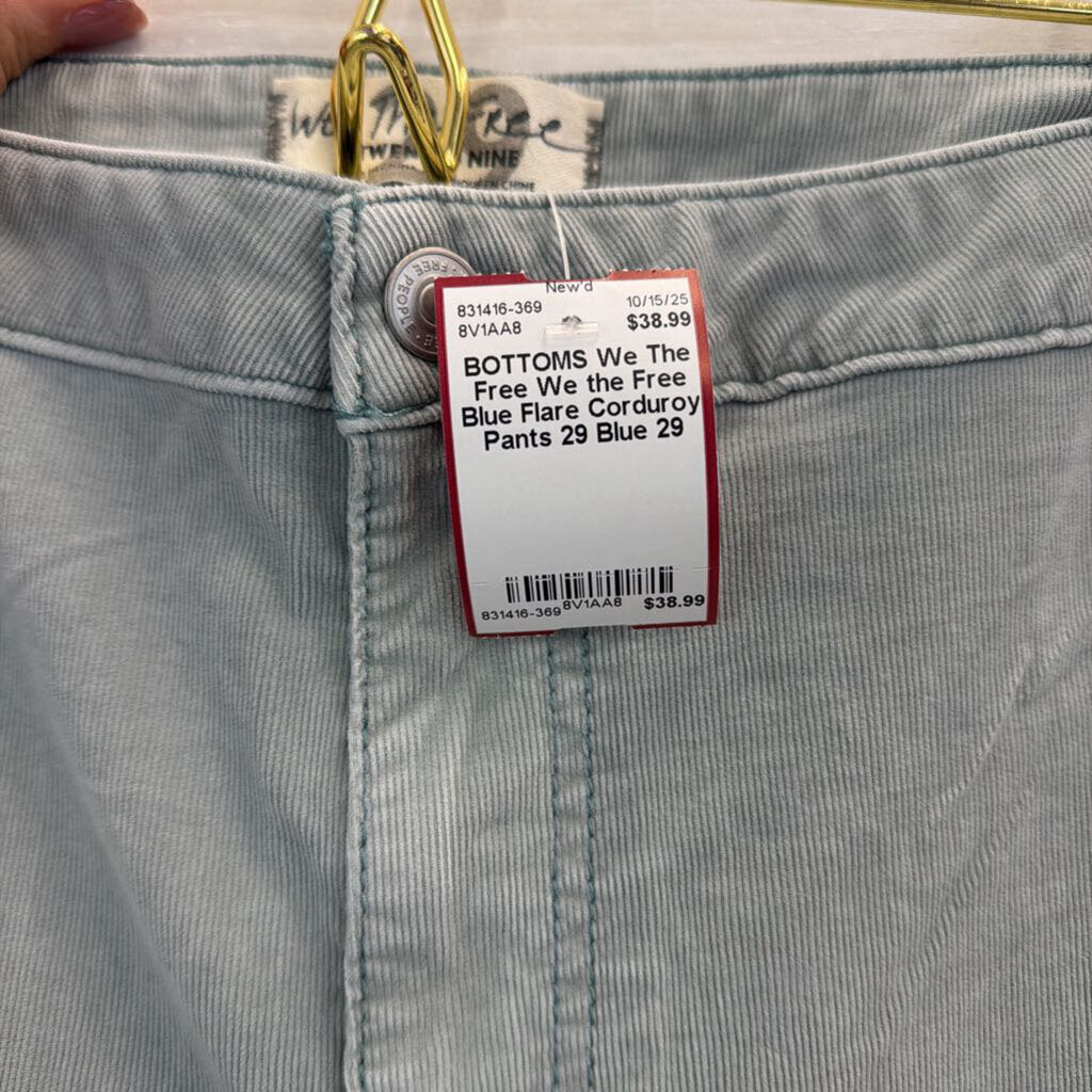 We the Free Blue Flare Corduroy Pants 29