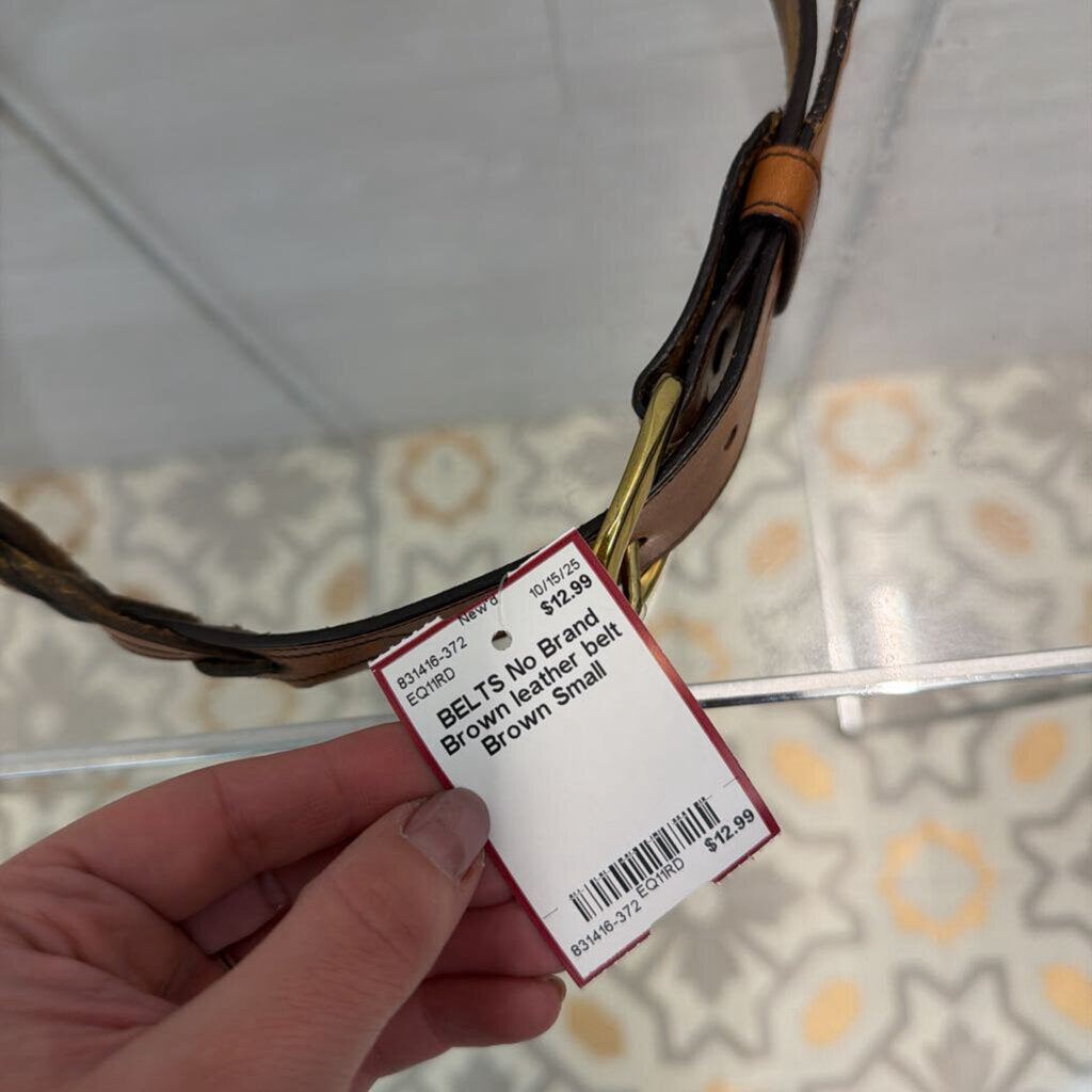 Brown leather belt