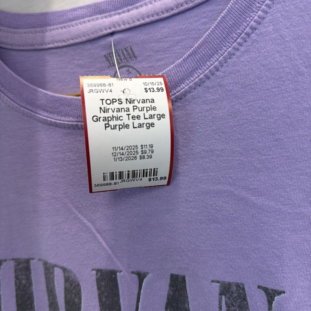 Nirvana Purple Graphic Tee Large