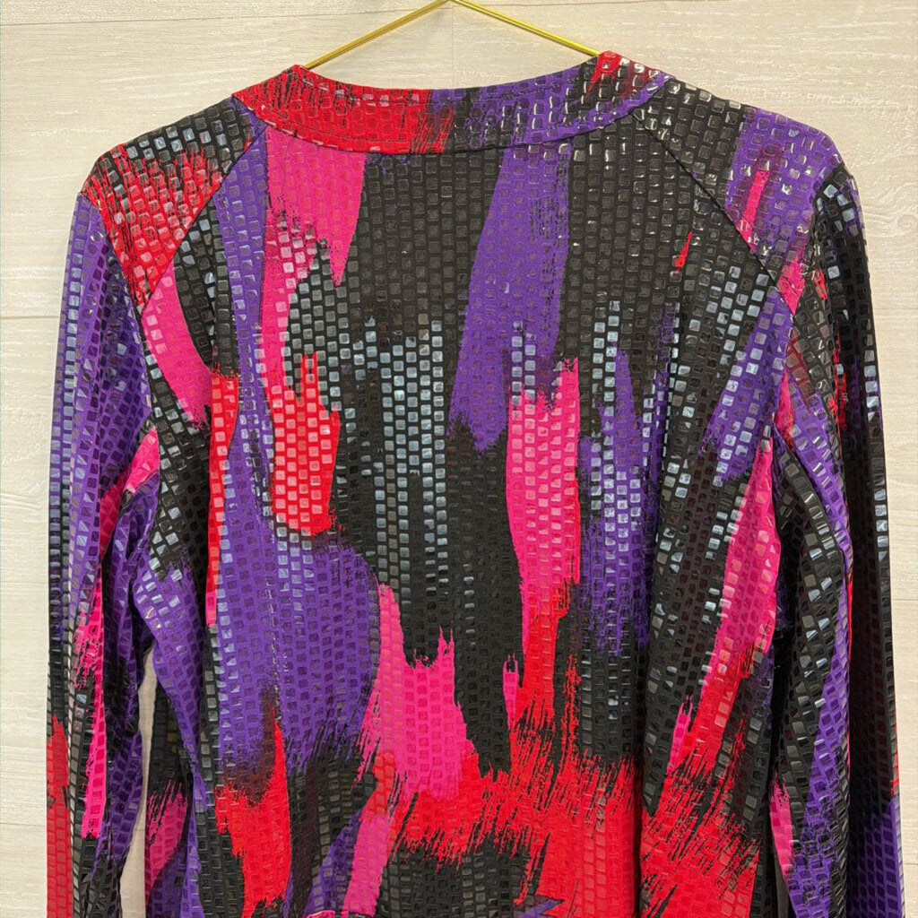 Vintage Choices Purpple/ Black/ Pink Sequin Print Zip Up Jacket Large