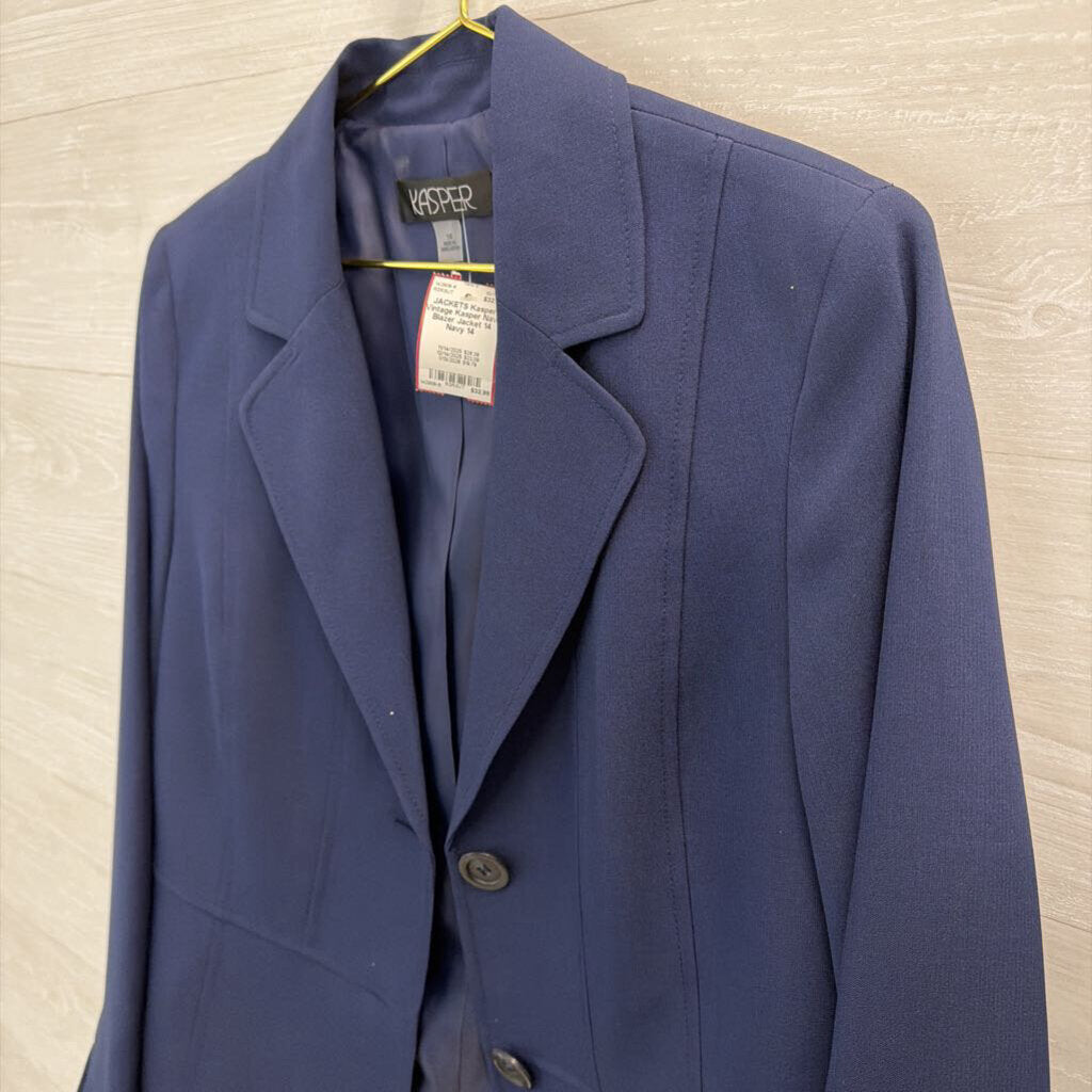 Vintage Kasper Navy Blazer Jacket 14