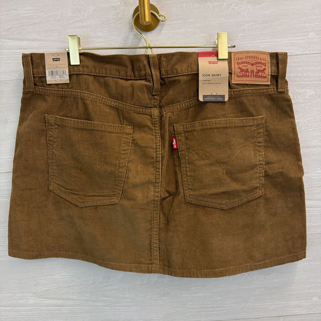 Levi Brown Corduroy Mini Skirt 33