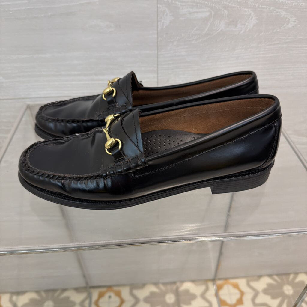 GH Bass Weejuns Originals Black Leather Lianna Bit Easy Loafers 7