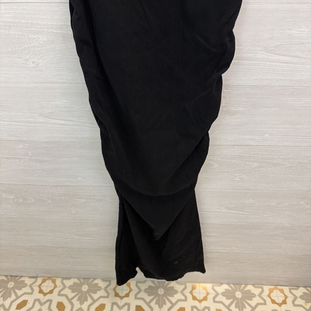 Fashion Nova Black Ribbed Fitted Maxi Dress 1X