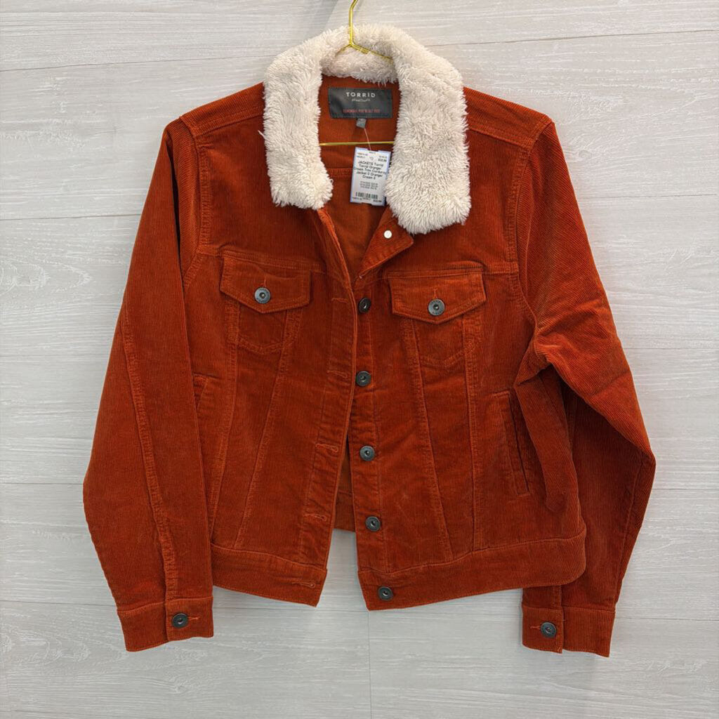 Torrid Orange/ Cream Trim Corduroy Jacket 0