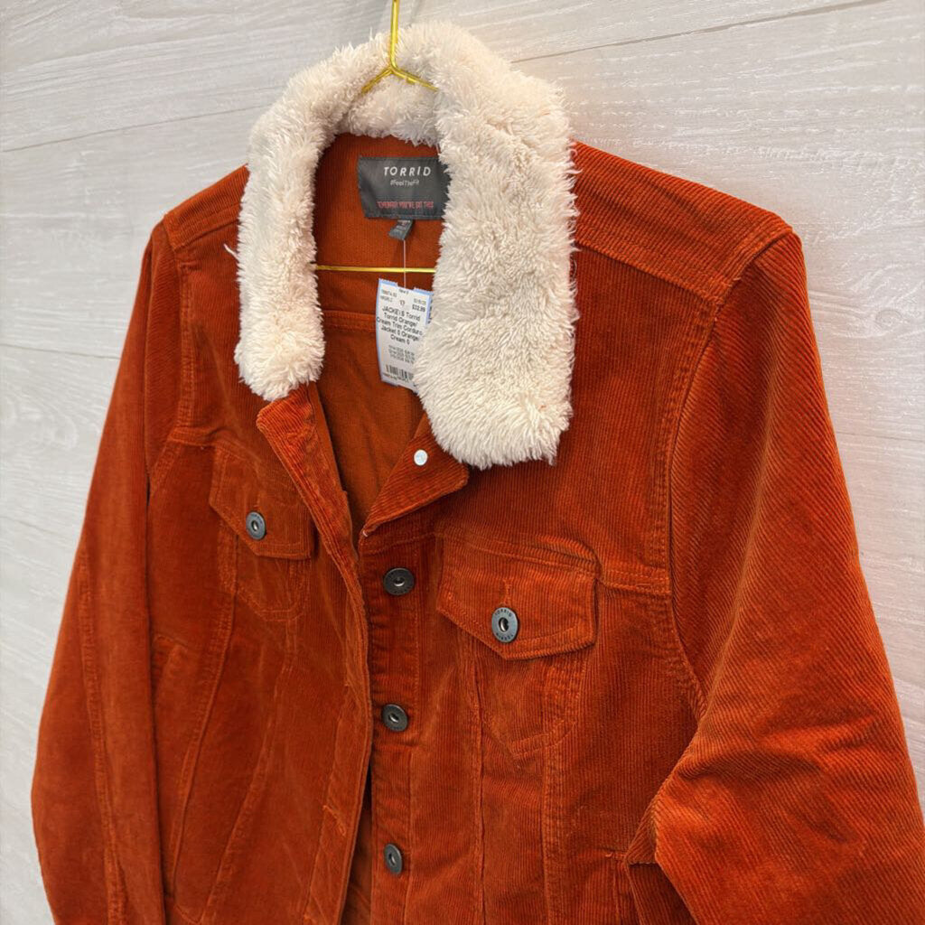 Torrid Orange/ Cream Trim Corduroy Jacket 0