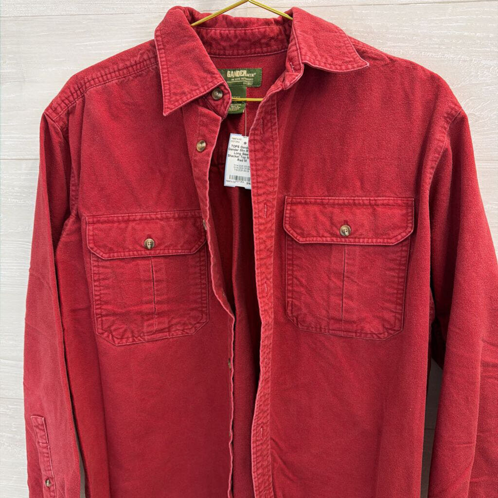 Gander Mtn Red Soft Long Sleeve Shacket Top Medium