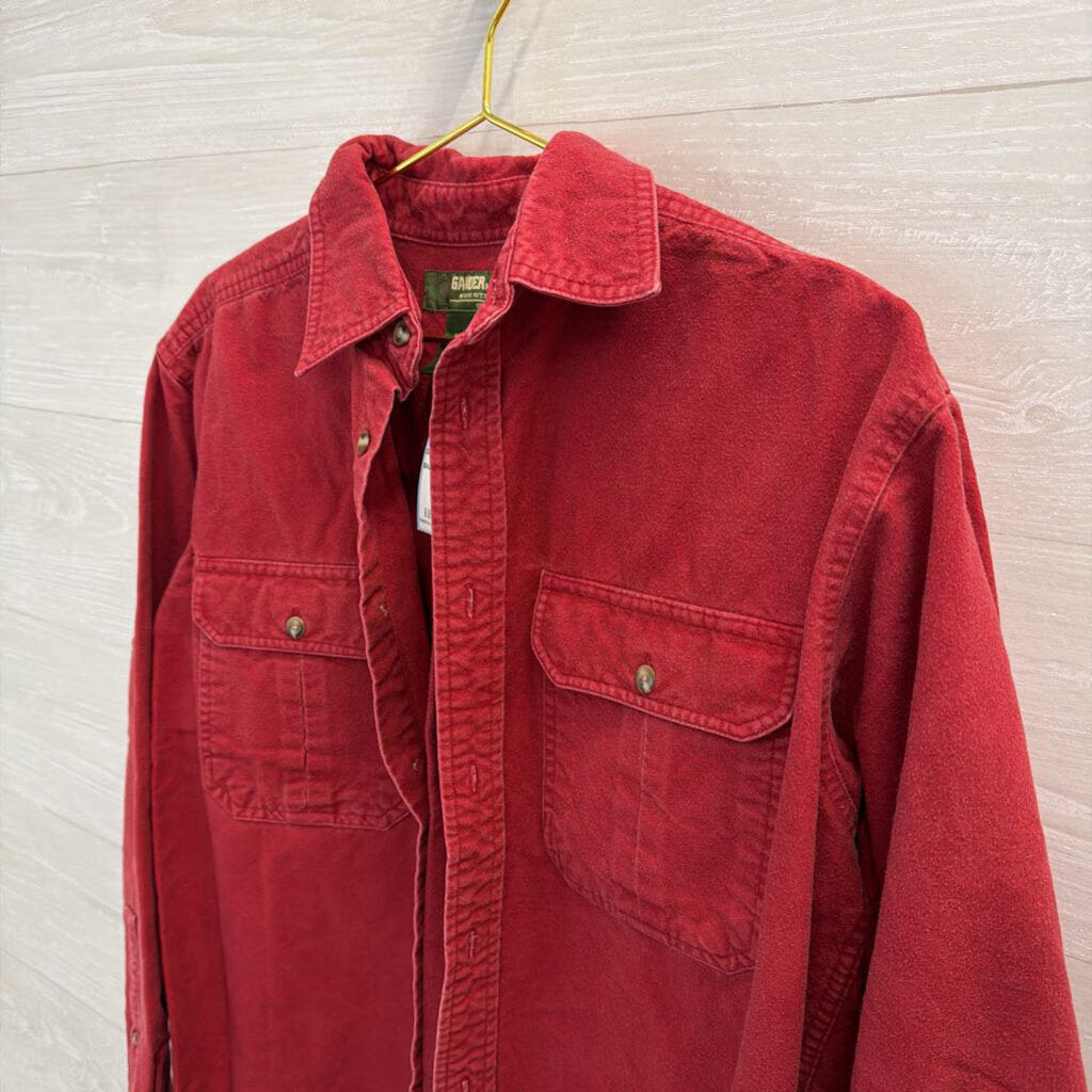 Gander Mtn Red Soft Long Sleeve Shacket Top Medium