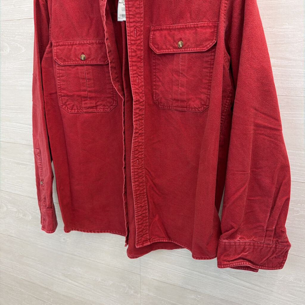 Gander Mtn Red Soft Long Sleeve Shacket Top Medium