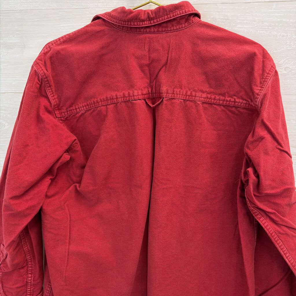 Gander Mtn Red Soft Long Sleeve Shacket Top Medium