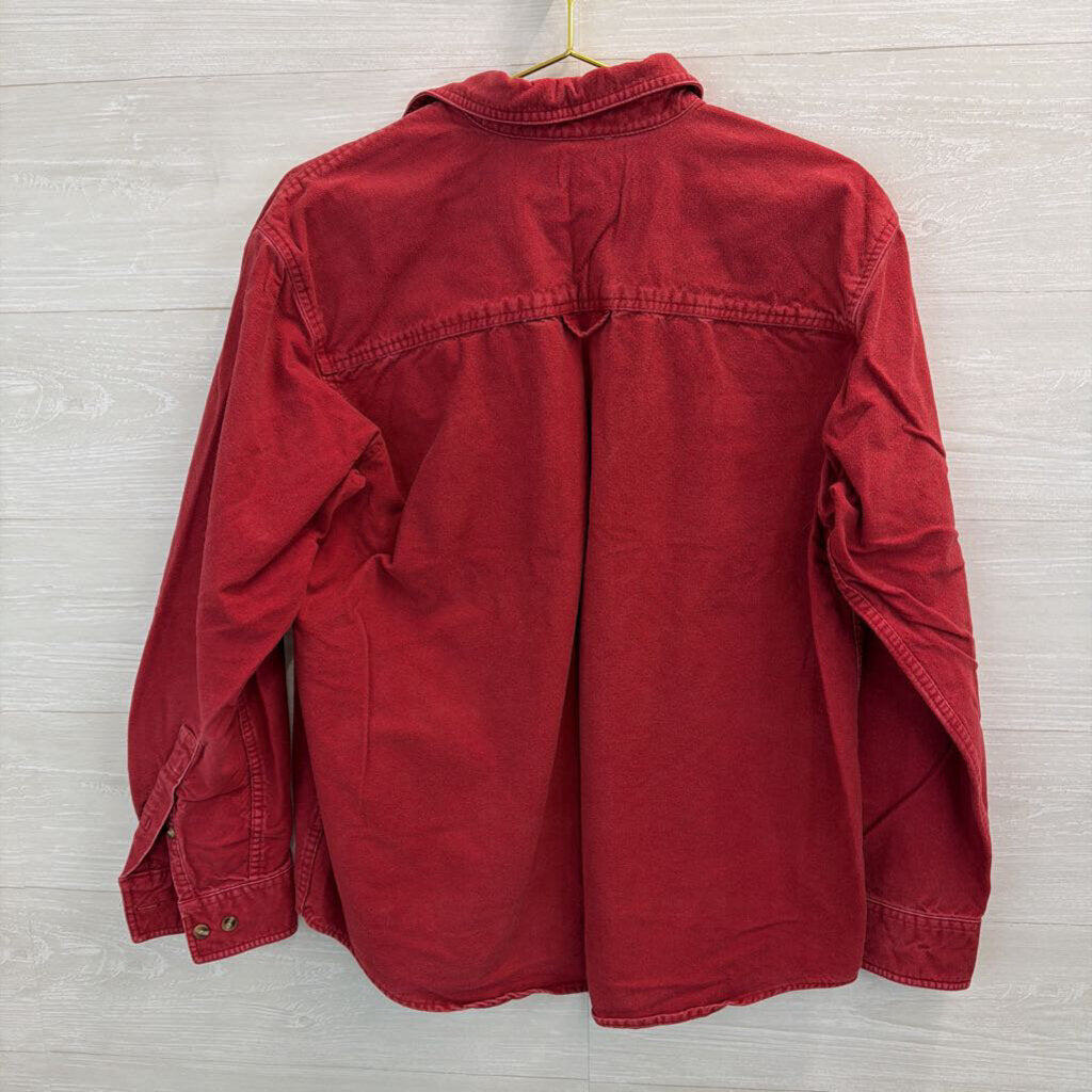 Gander Mtn Red Soft Long Sleeve Shacket Top Medium