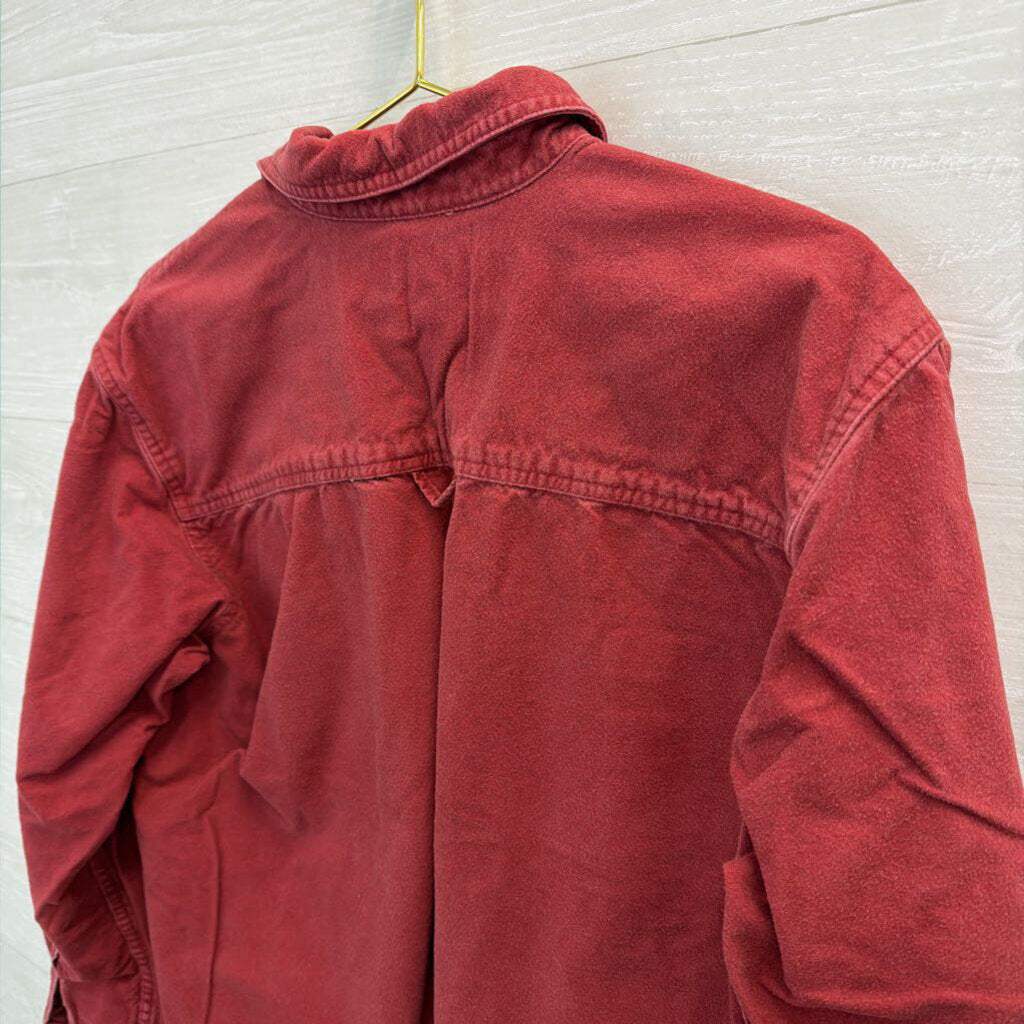 Gander Mtn Red Soft Long Sleeve Shacket Top Medium