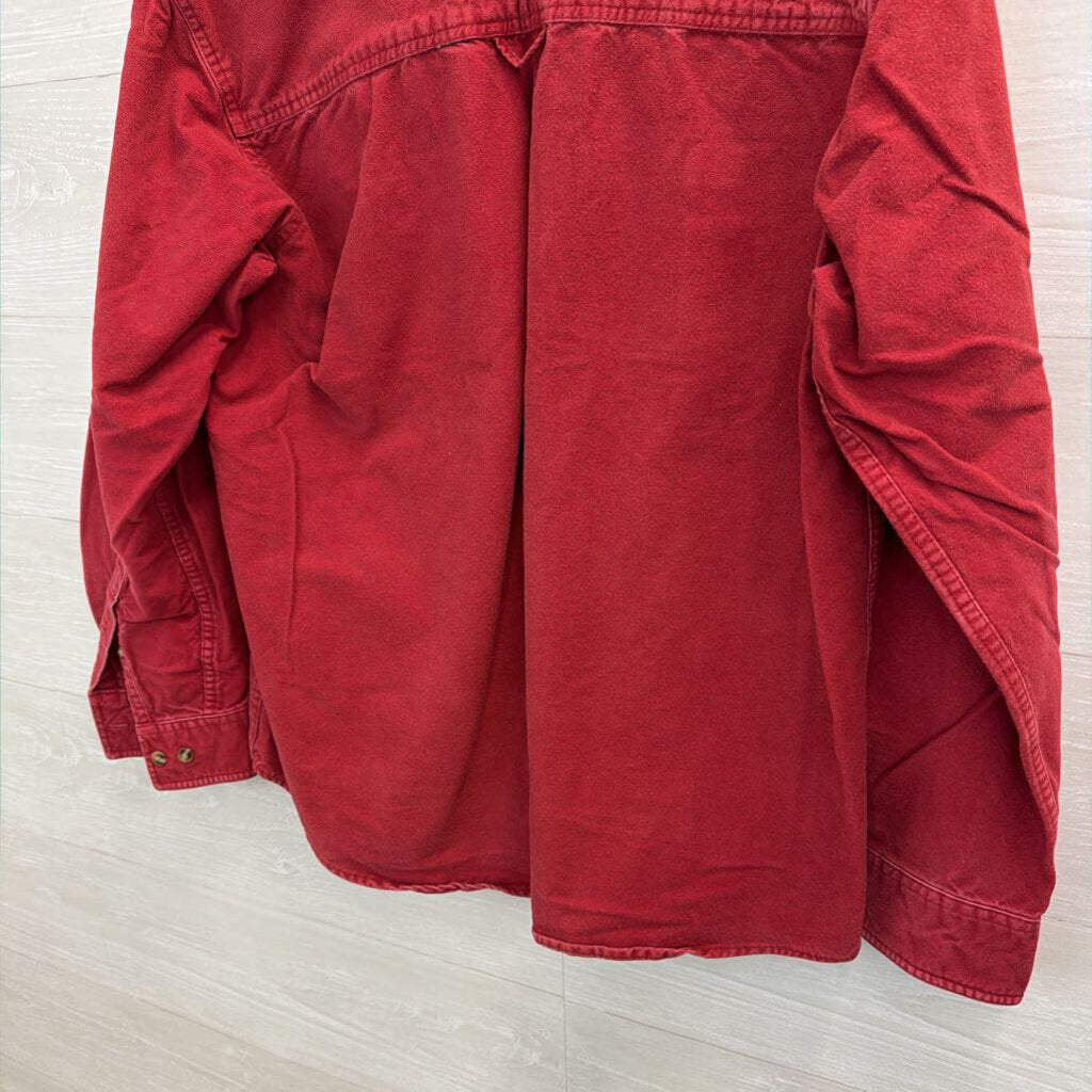 Gander Mtn Red Soft Long Sleeve Shacket Top Medium