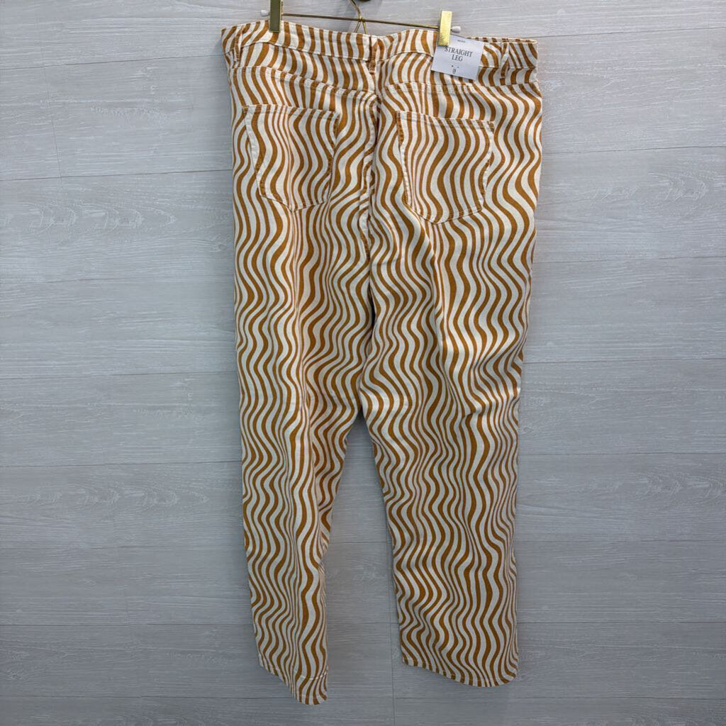 Future Collective White/ Brown Print Wide Leg Pants 18