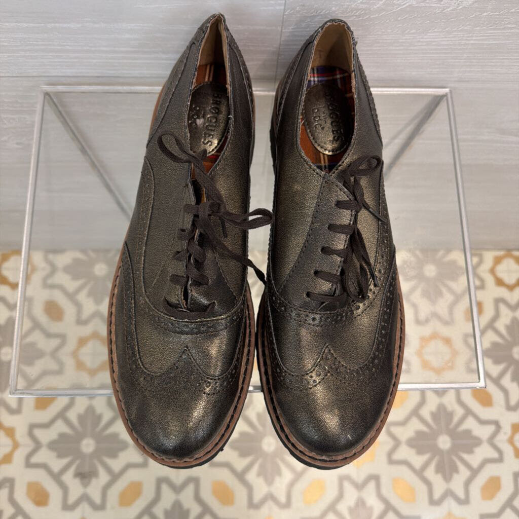 Brogues Metallic Wingtip Loafers 11