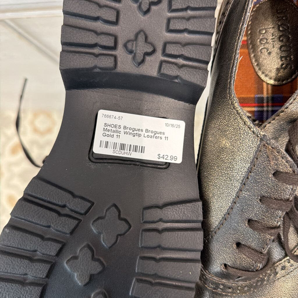 Brogues Metallic Wingtip Loafers 11