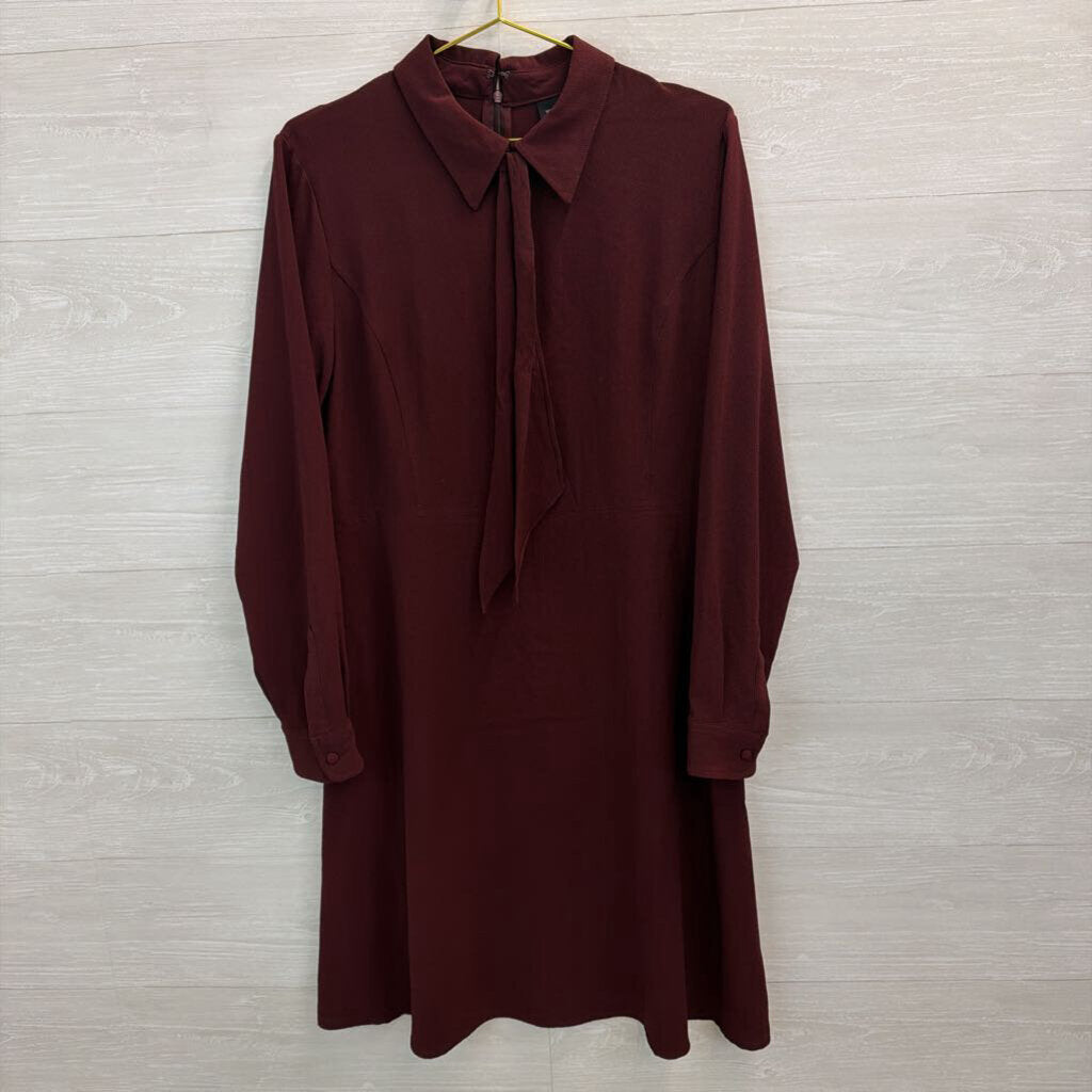 Who What Wear Burgundy Long Sleeve Dress XXL