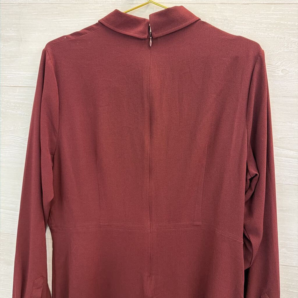 Who What Wear Burgundy Long Sleeve Dress XXL
