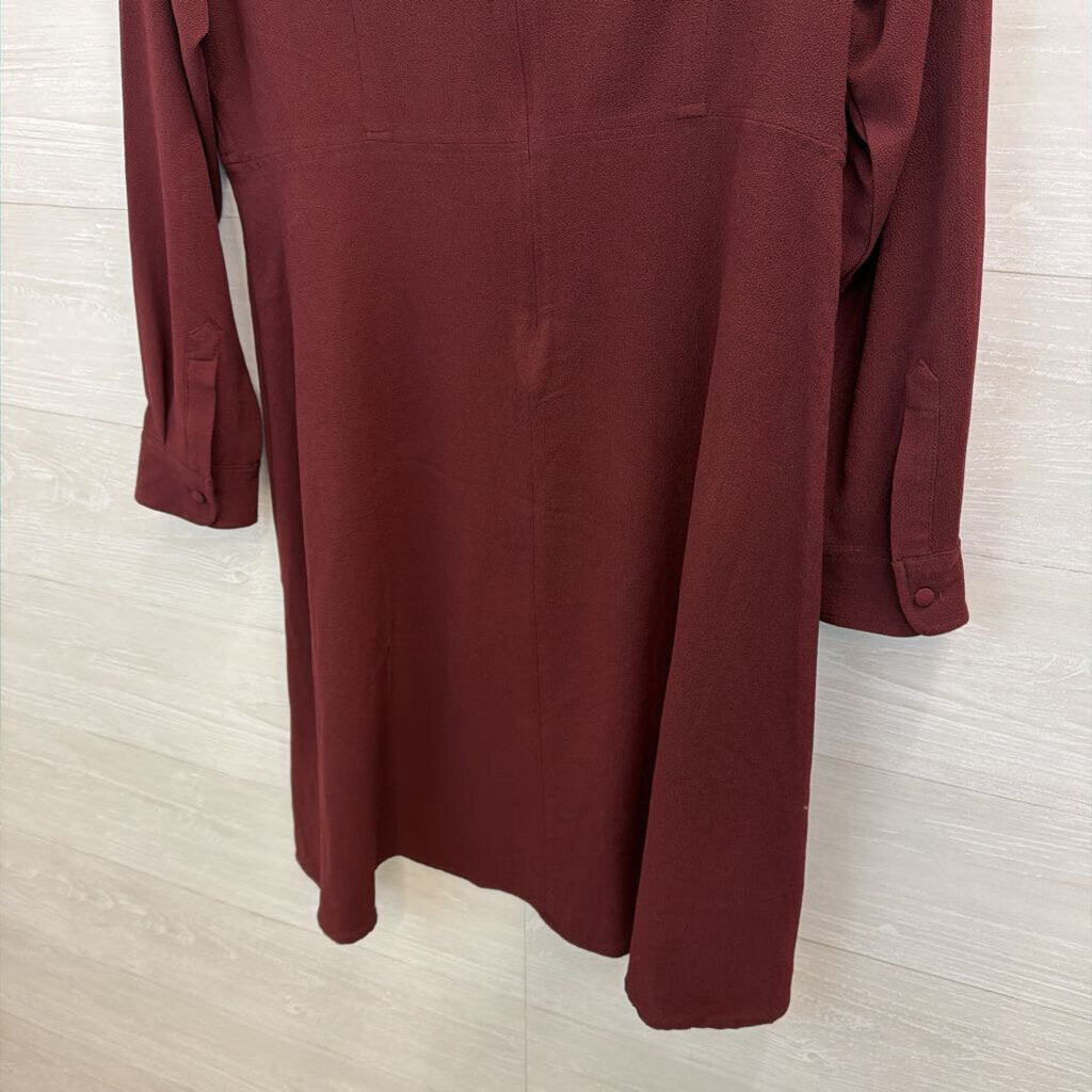 Who What Wear Burgundy Long Sleeve Dress XXL