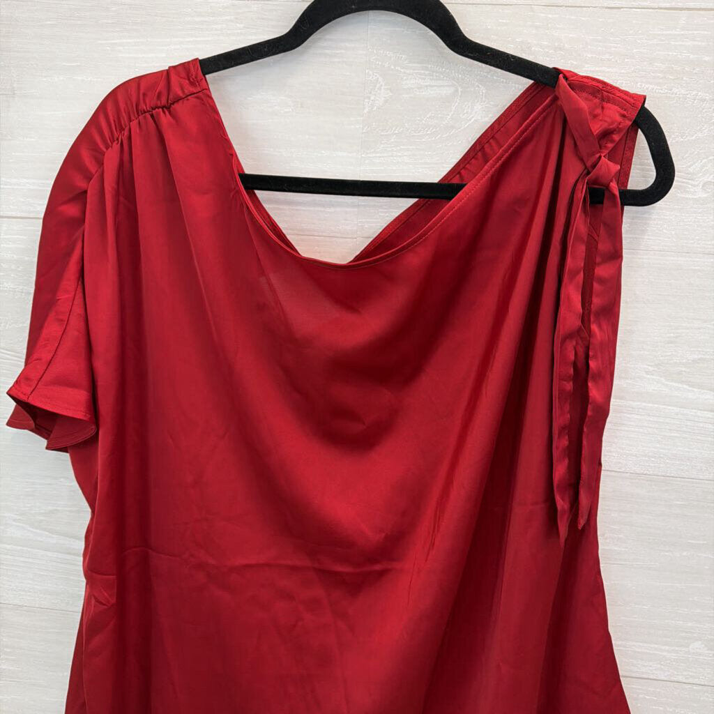 Torrid Red Silky Short Sleeve/ Tie Strap Top 00