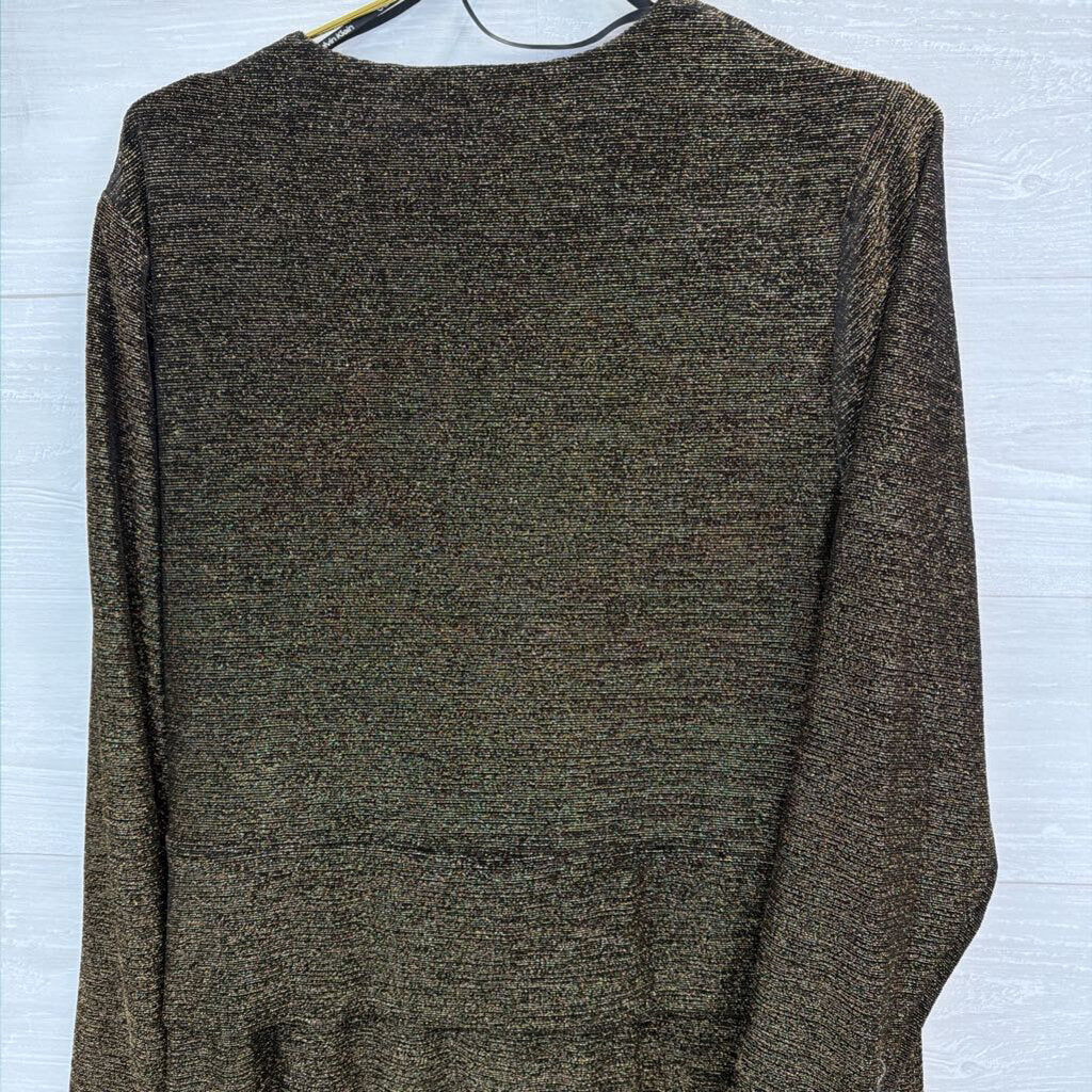 Calvin Klein Black/ Gold Shimmer Long Sleeve Dress 16W