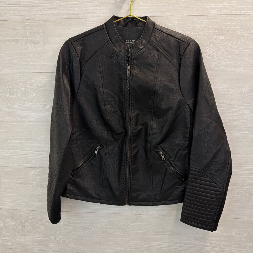 Torrid Black Faux Leather Moto Jacket 00