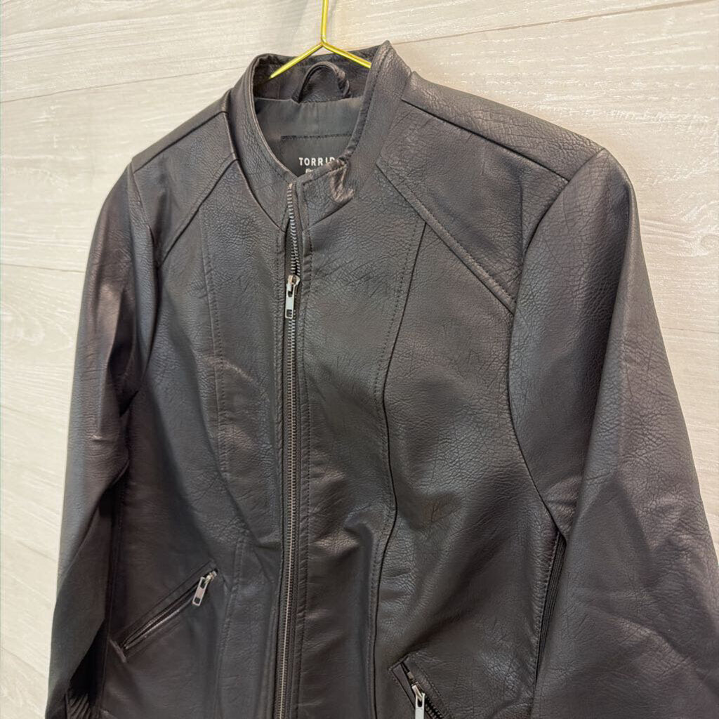 Torrid Black Faux Leather Moto Jacket 00