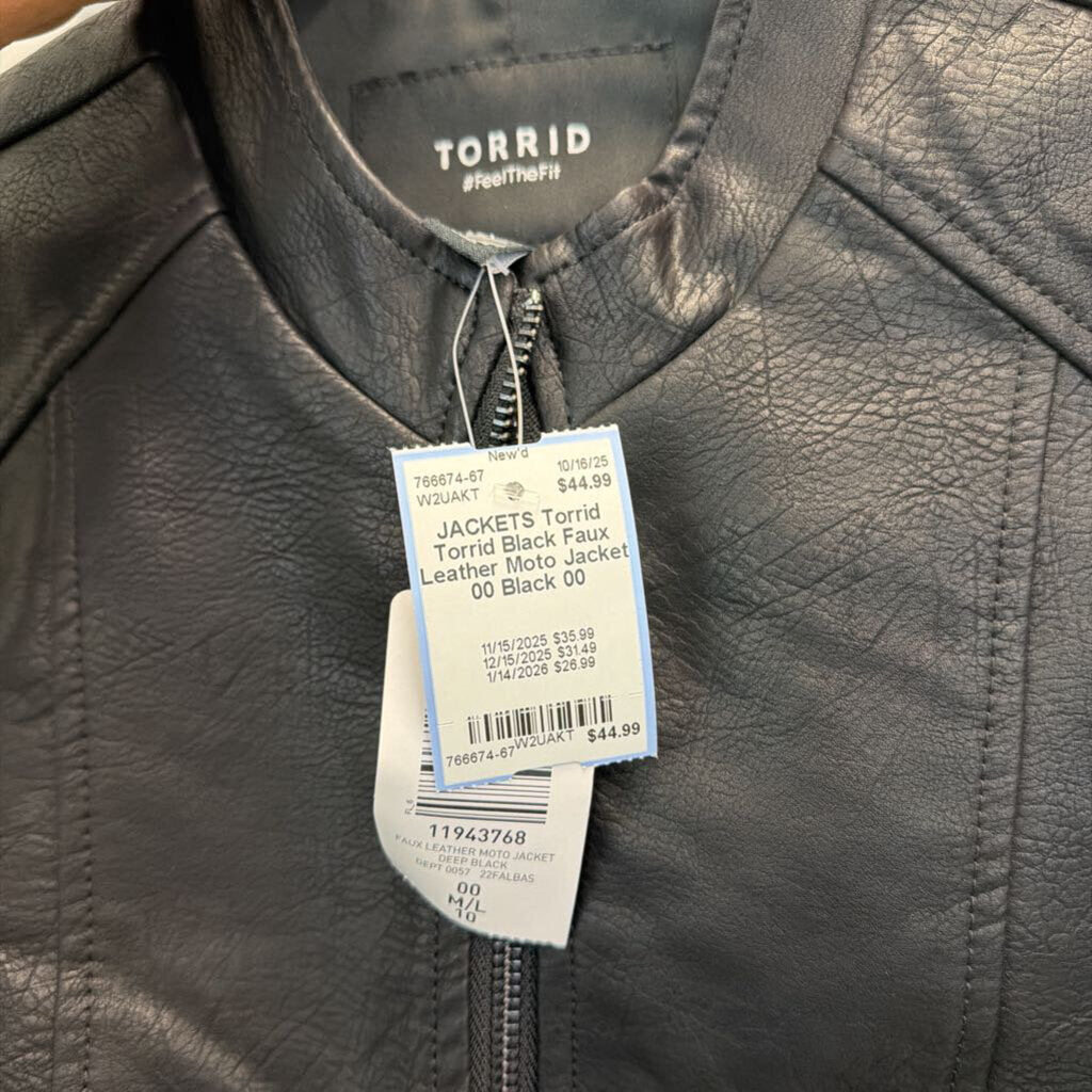 Torrid Black Faux Leather Moto Jacket 00
