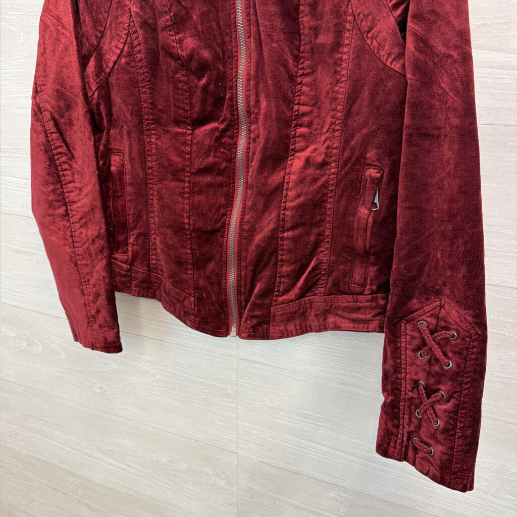 Torrid Burgundy Velvet Moto Jacket 00