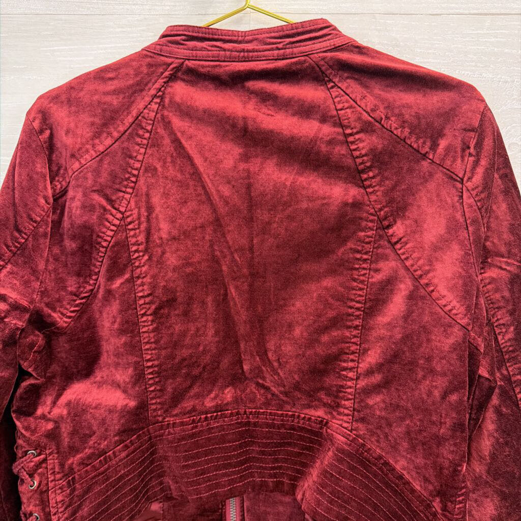 Torrid Burgundy Velvet Moto Jacket 00