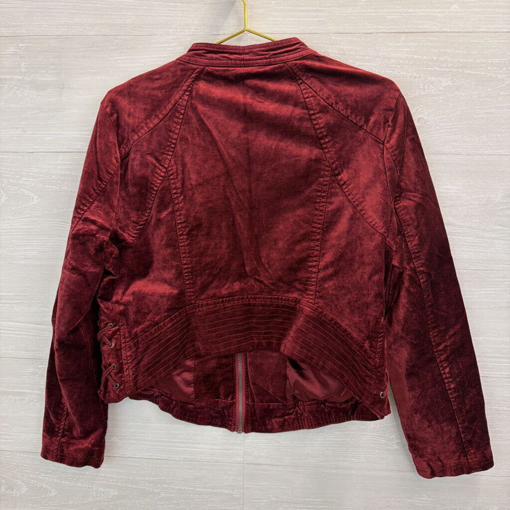 Torrid Burgundy Velvet Moto Jacket 00