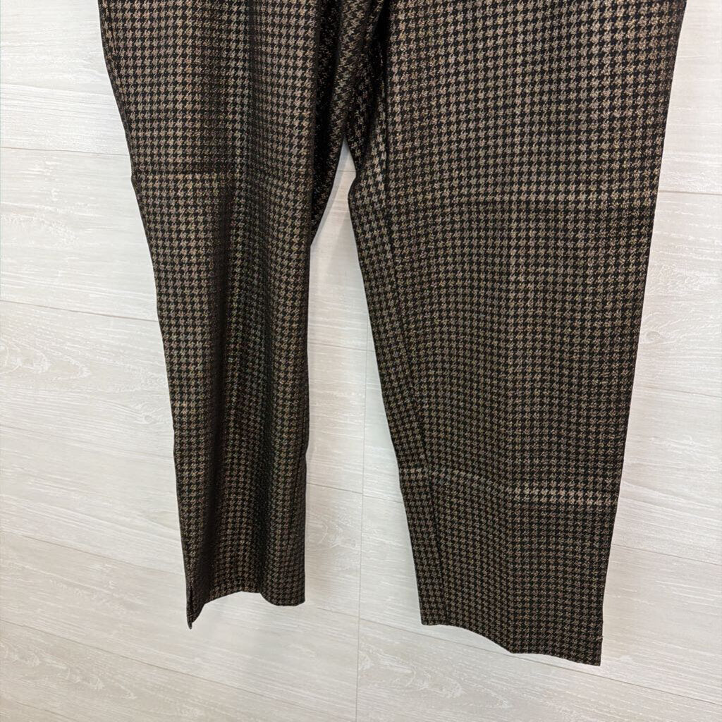 Lane Bryant Black Gold Houndstooth Mid Rise Slim Ankle Pant 18