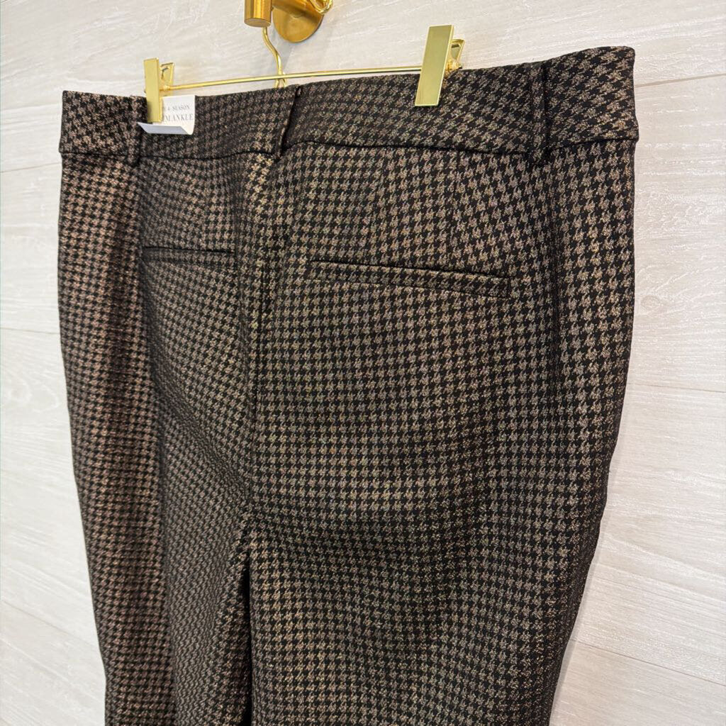 Lane Bryant Black Gold Houndstooth Mid Rise Slim Ankle Pant 18
