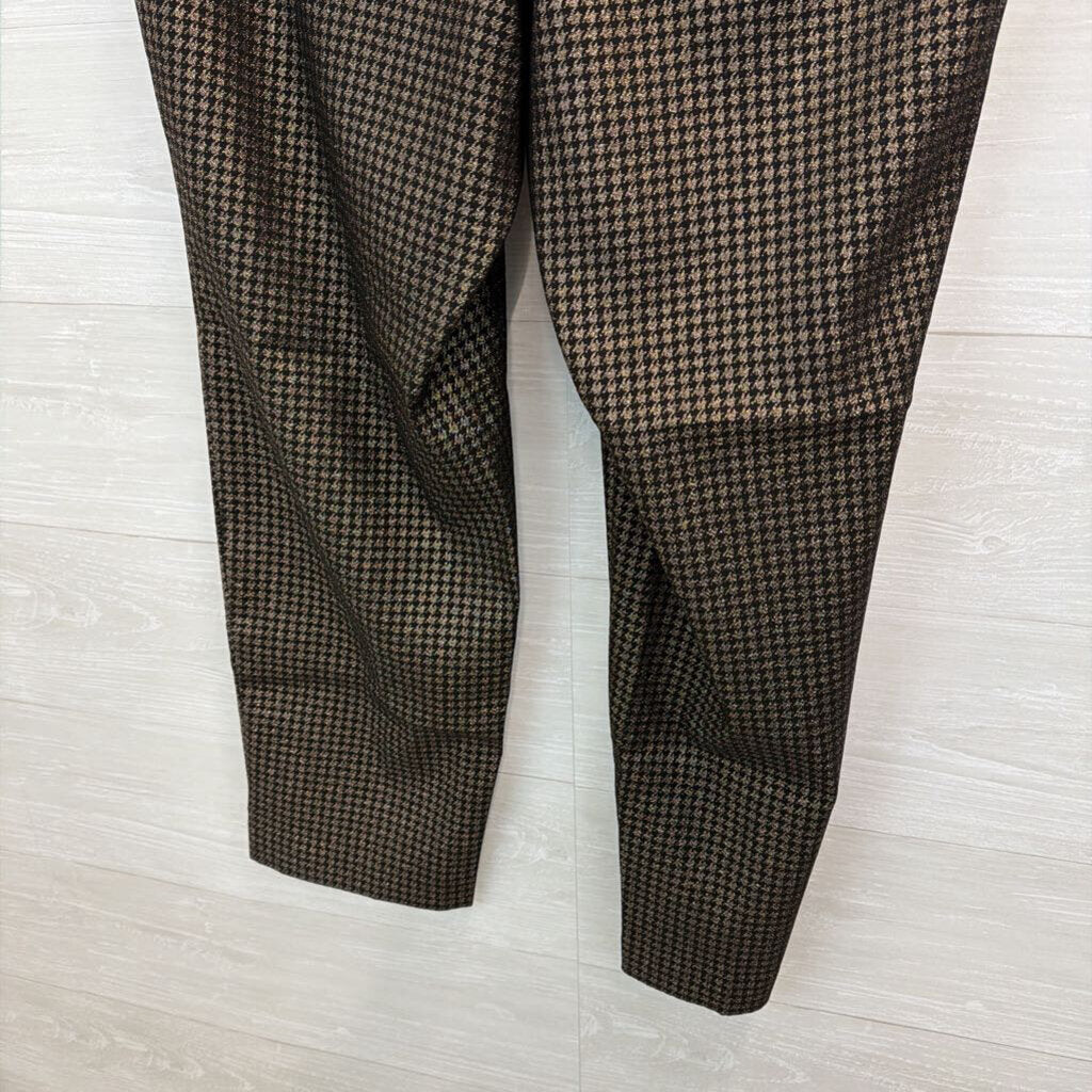 Lane Bryant Black Gold Houndstooth Mid Rise Slim Ankle Pant 18