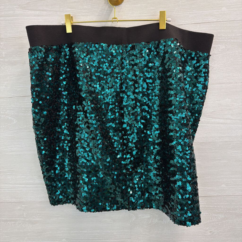 Torrid Green Sequin Mini Skirt 3