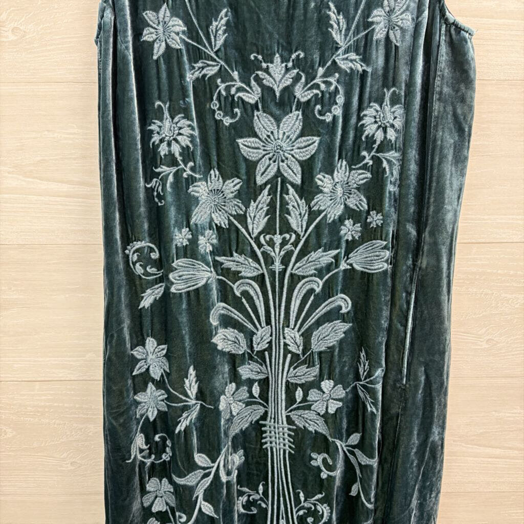 Johnny Was Talithia Velvet Pea V-neck Dress M