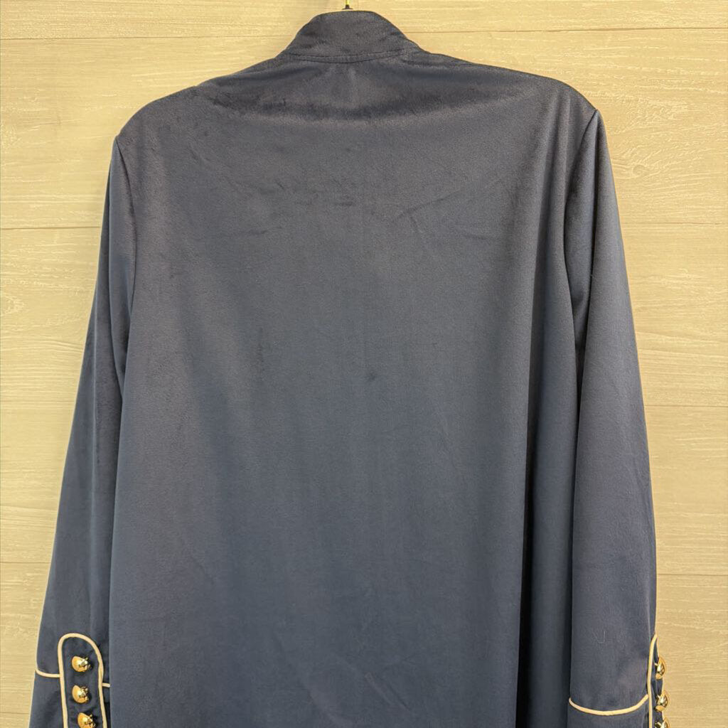 Futurino Navy/White Velvet Single Breasted Jacket