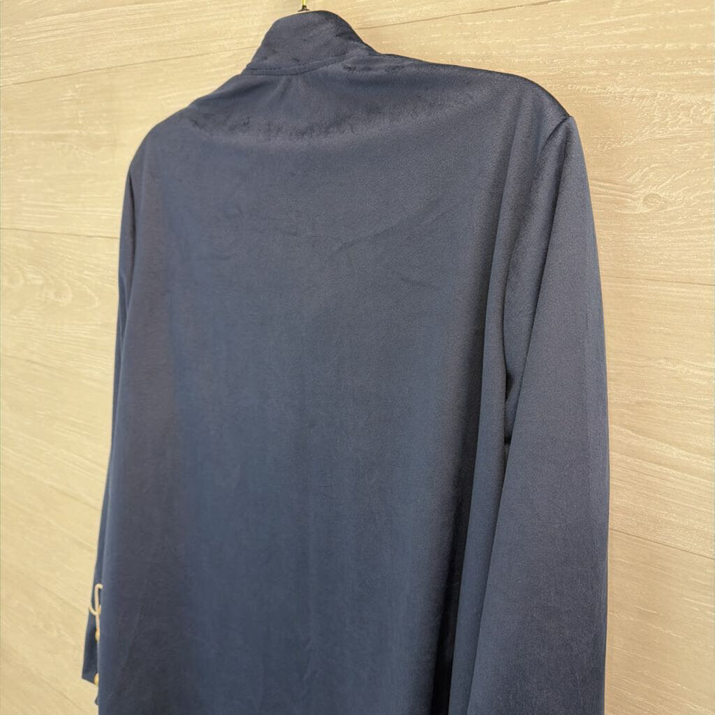 Futurino Navy/White Velvet Single Breasted Jacket