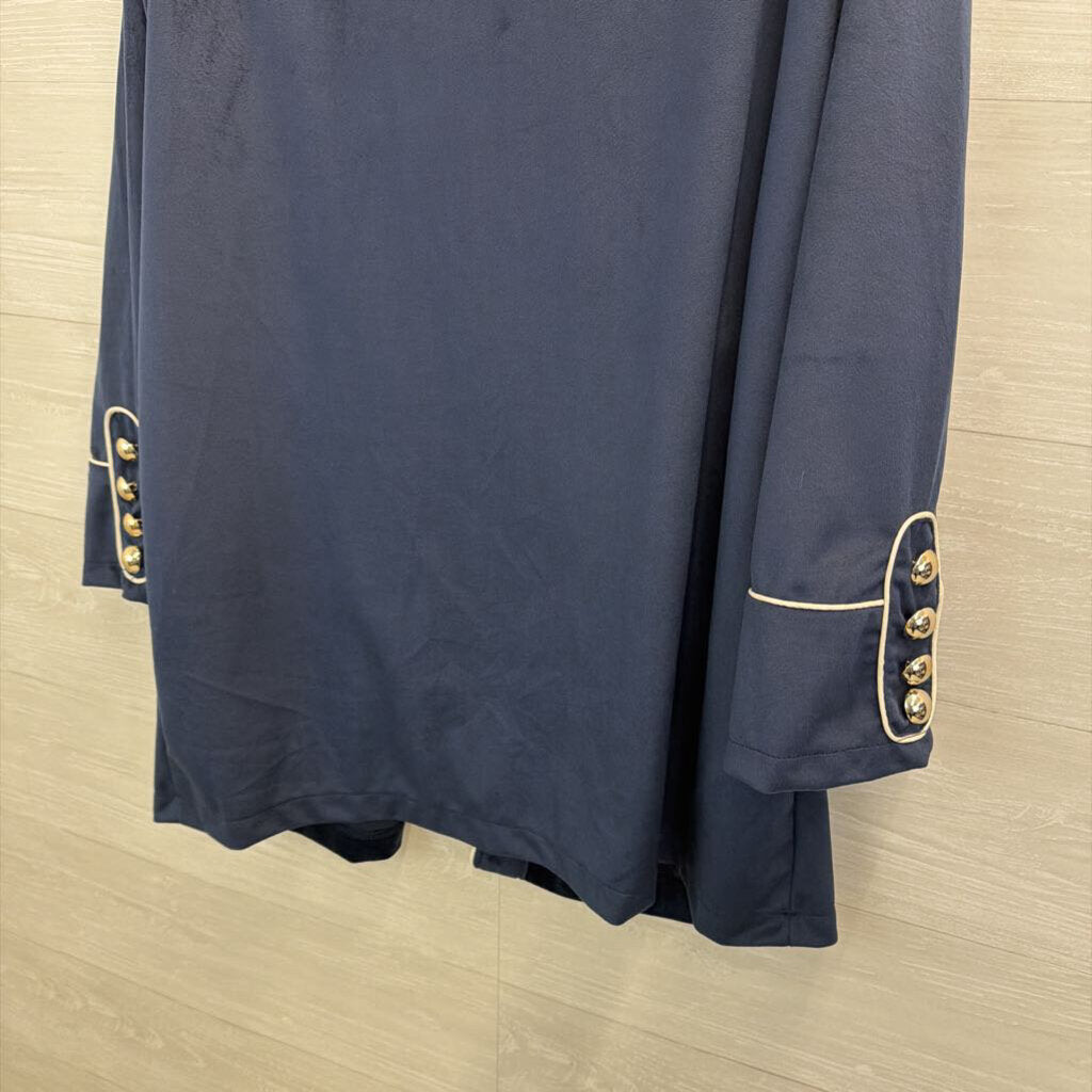 Futurino Navy/White Velvet Single Breasted Jacket