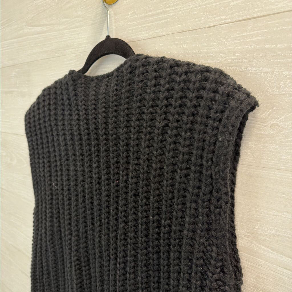Wisteria Lane Black/Gold Knit Sweater Vest Large