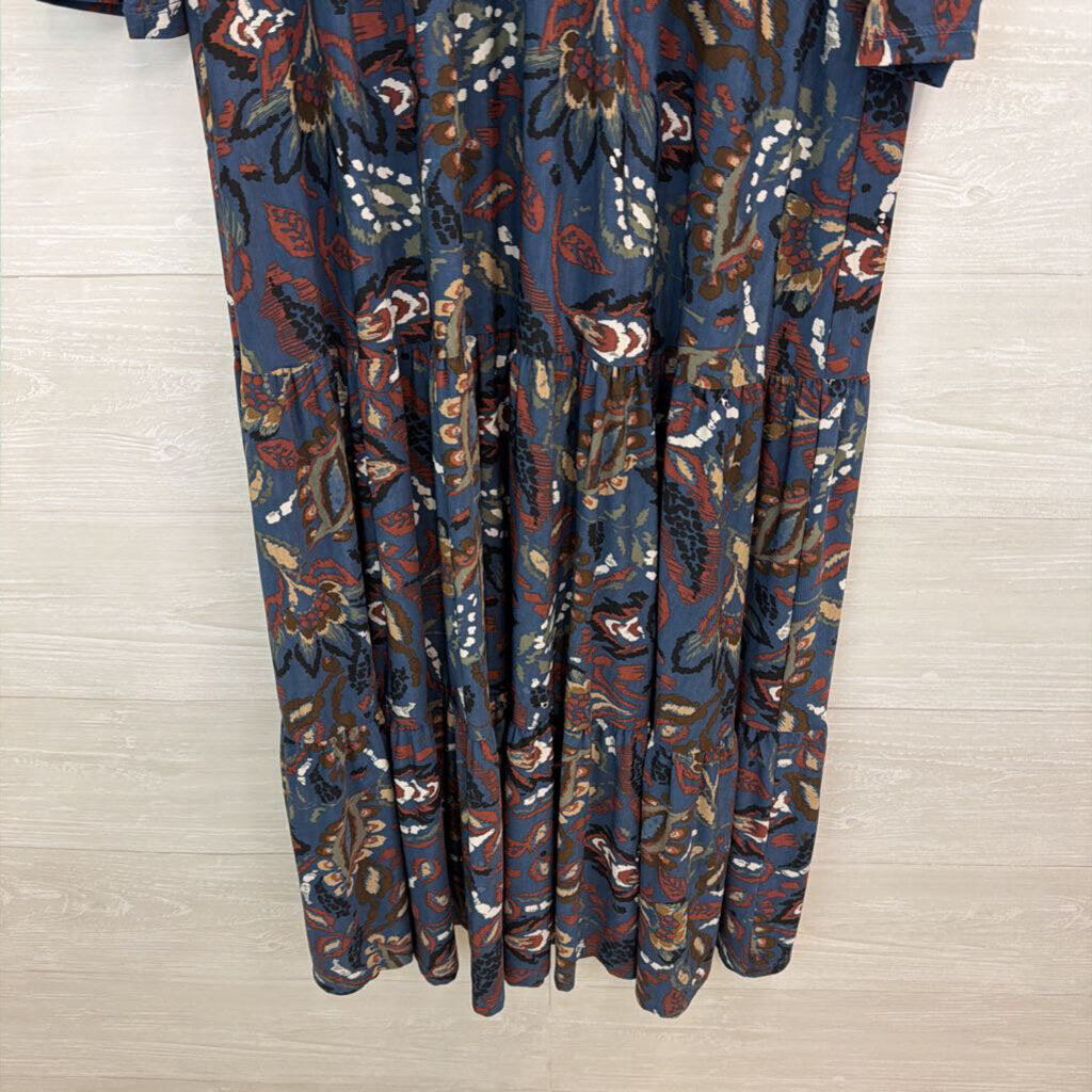 Pure Essence Indigo Print Maxi Dress Medium