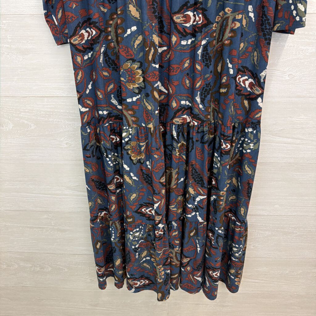 Pure Essence Indigo Print Maxi Dress Medium