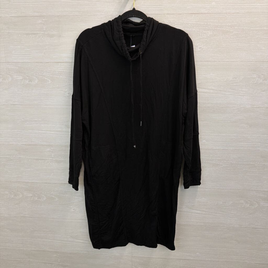 Renuar Black Draw String Neck Long Sleeve Dress Large