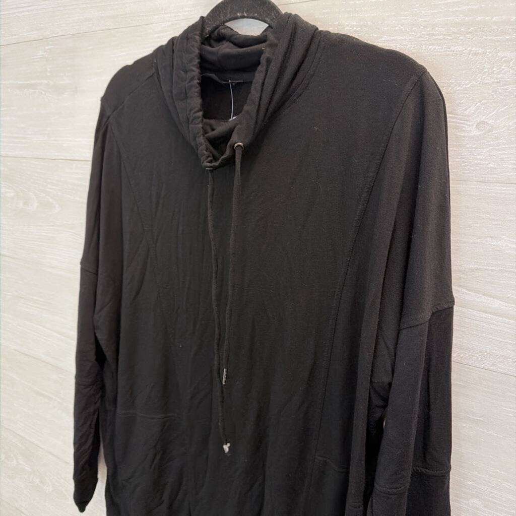 Renuar Black Draw String Neck Long Sleeve Dress Large
