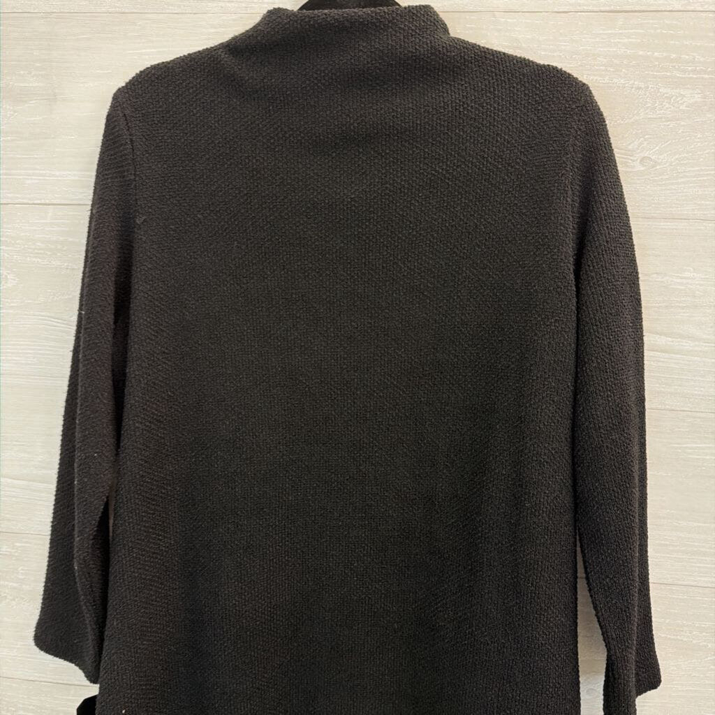 Clara Sun Woo Black Knit Mock Neck Sweater Dress Large