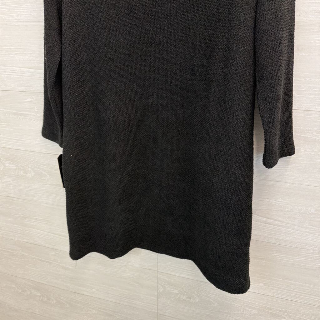 Clara Sun Woo Black Knit Mock Neck Sweater Dress Large