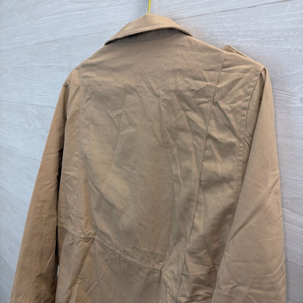 Khaki Zip Up Utility Lightweight Jacket Extra Large
