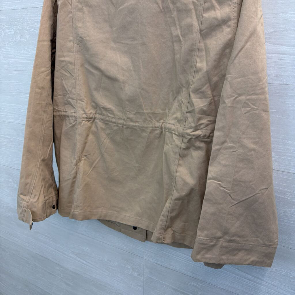 Khaki Zip Up Utility Lightweight Jacket Extra Large
